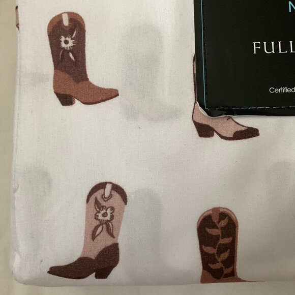 CYNTHIA ROWLEY Boogie Cowboy Boots Full Sized Bed Sheets - Picture 3 of 5
